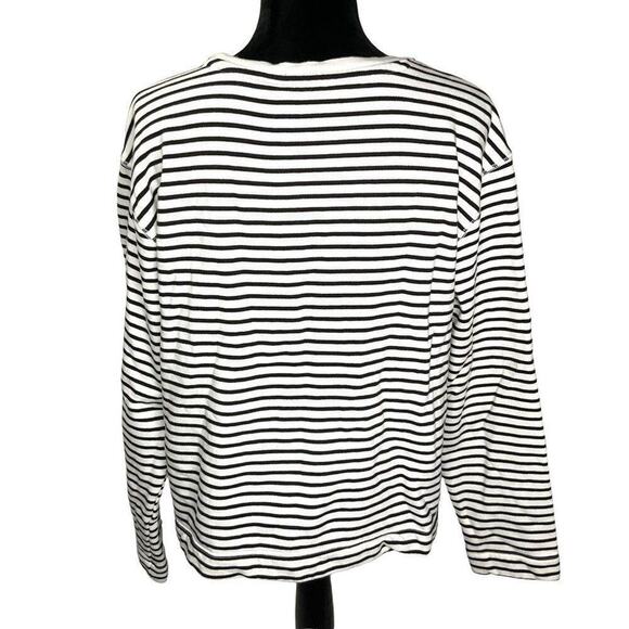 Elizabeth and James Striped Cotton Crewneck Sweater Large - Picture 4 of 6